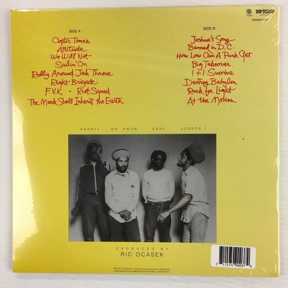 Bad Brains Rock For Light LP ~ Exclusive Colored Vinyl ~ Ltd Ed 500 ~ Brand New! - Picture 2 of 2